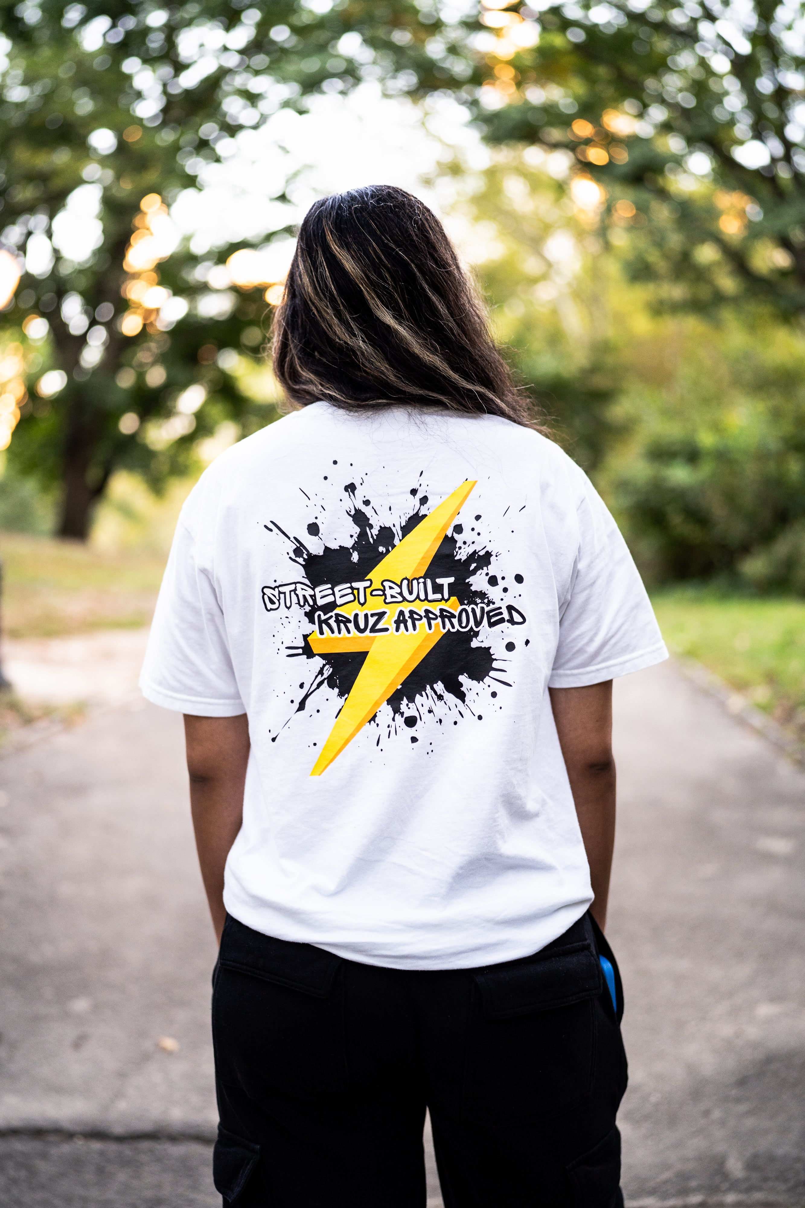 "STREET-BUILT KRUZ APPROVED" White Graphic Tee - Unisex