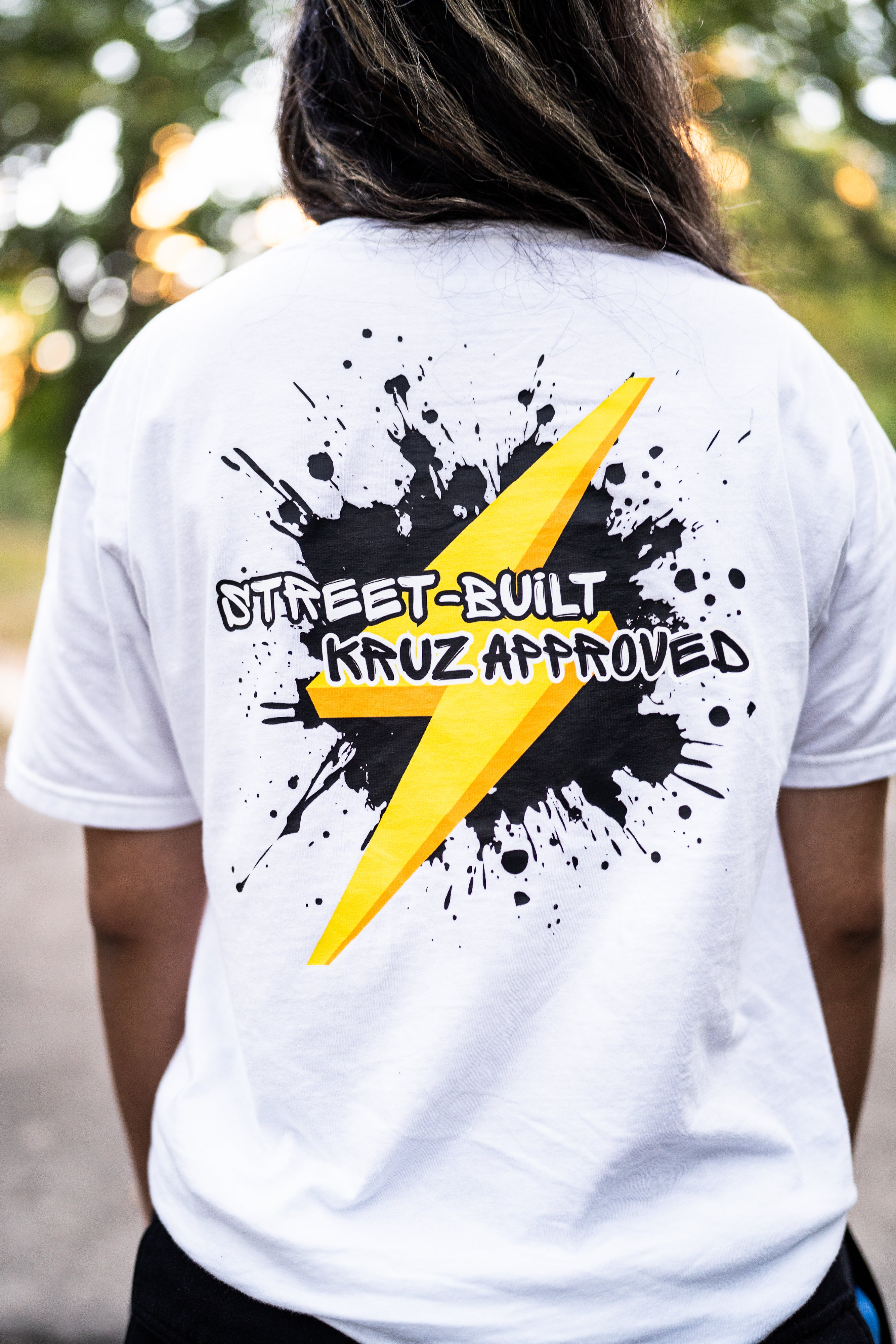 "STREET-BUILT KRUZ APPROVED" White Graphic Tee - Unisex