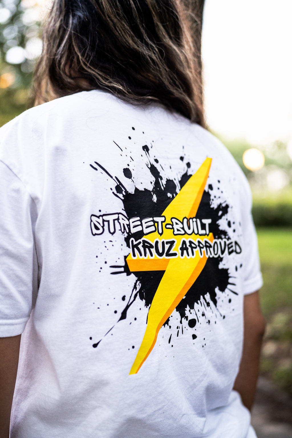 "STREET-BUILT KRUZ APPROVED" White Graphic Tee - Unisex