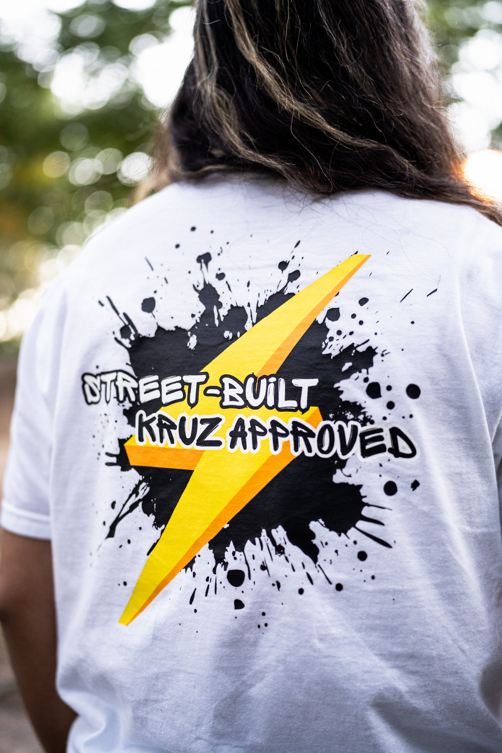 "STREET-BUILT KRUZ APPROVED" White Graphic Tee - Unisex